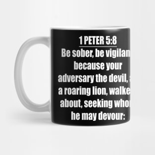 Bible Verse 1 Peter 5:8 Mug